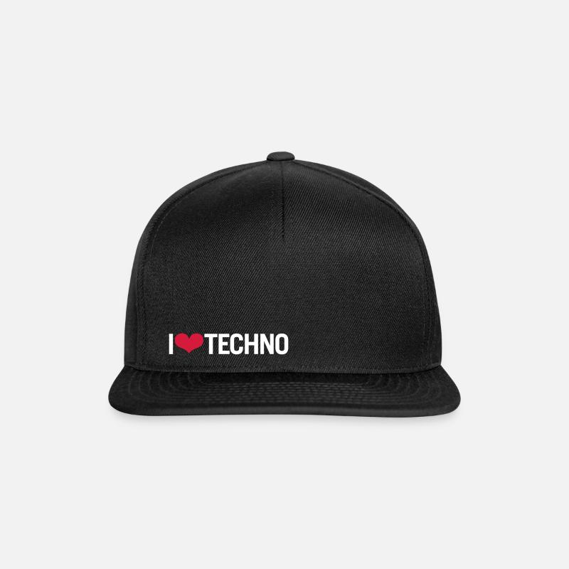 I LOVE TECHNO - Snapback Cap - black/black