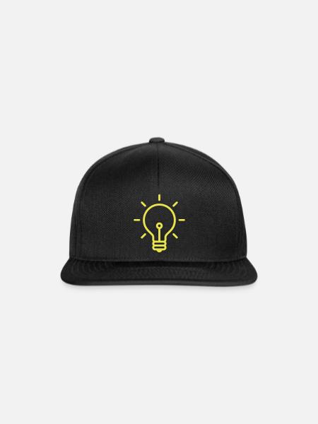 Glühbirne, Idee, Innovation - Snapback Cap - Schwarz/Schwarz