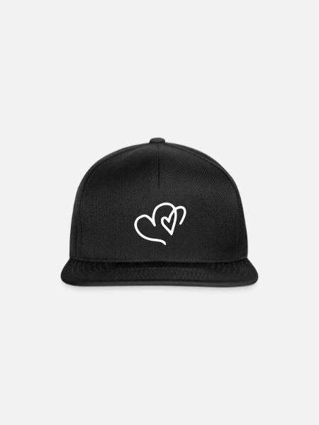 Herz Emoji Skizze - Snapback Cap - Schwarz/Schwarz