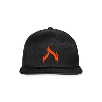 Feuer Flamme Umriss simpel - Snapback Cap - Schwarz/Schwarz - Vorne