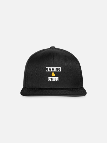 GAMING AND CHILL - Snapback Cap - Schwarz/Schwarz