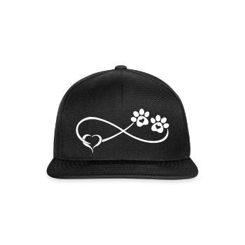 Hundepfote mit Herz - Snapback Cap - Schwarz/Schwarz - Vorne