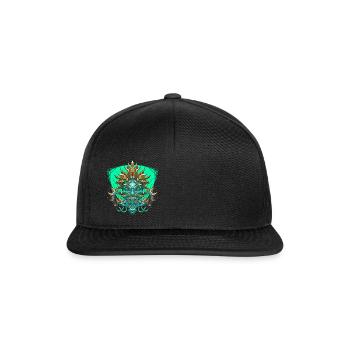Tribe & trance wear - Teknival - Tekno - Freeparty - Casquette snapback - noir/noir - Devant