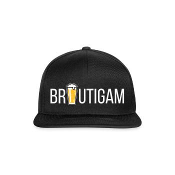 Bräutigam (Bier / Junggesellenabschied / NEG) - Snapback Cap - Schwarz/Schwarz - Vorne