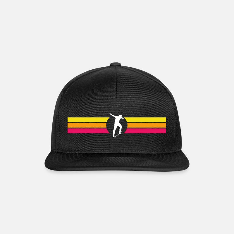 Skateboarder, retro, Kickflip - Snapback Cap - black/black