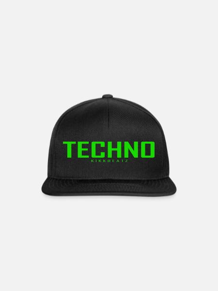 TECHNO - Snapback Cap - Schwarz/Schwarz
