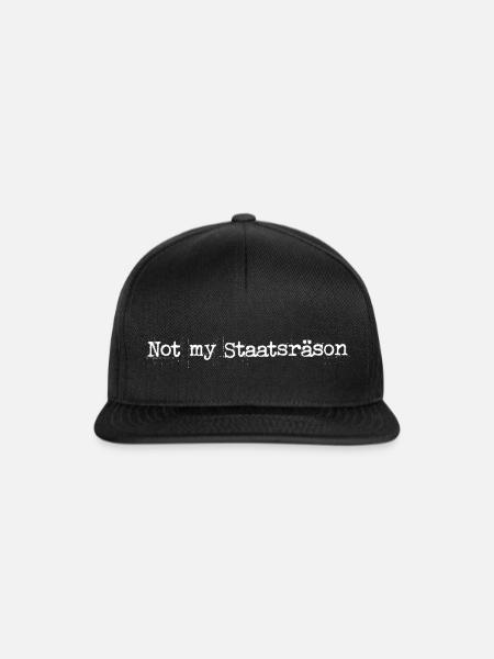 Not My Staatsräson (white) - Snapback Cap - Schwarz/Schwarz