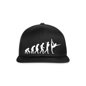 Yoga Gymnastik Geschenk Evolution Namaste - Snapback Cap - Schwarz/Schwarz - Vorne