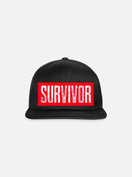 Survivor Design rot - Snapback Cap - Schwarz/Schwarz