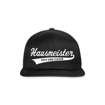 Hausmeister – Sexy Und Clever (White) - Snapback Cap - Schwarz/Schwarz - Vorne