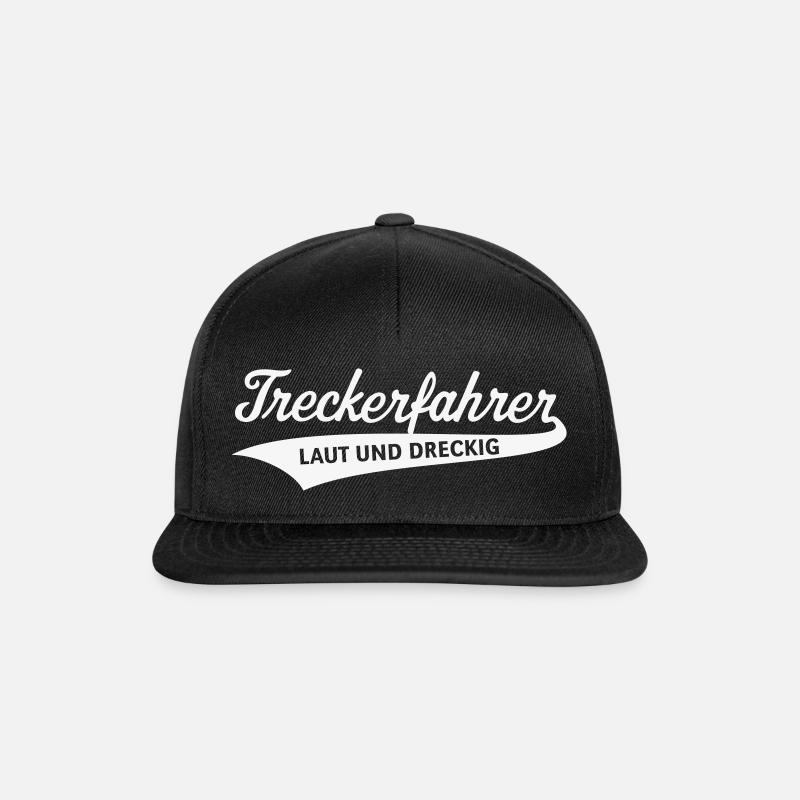 Treckerfahrer – Laut Und Dreckig (Trecker / White) - Snapback Cap - Schwarz/Schwarz