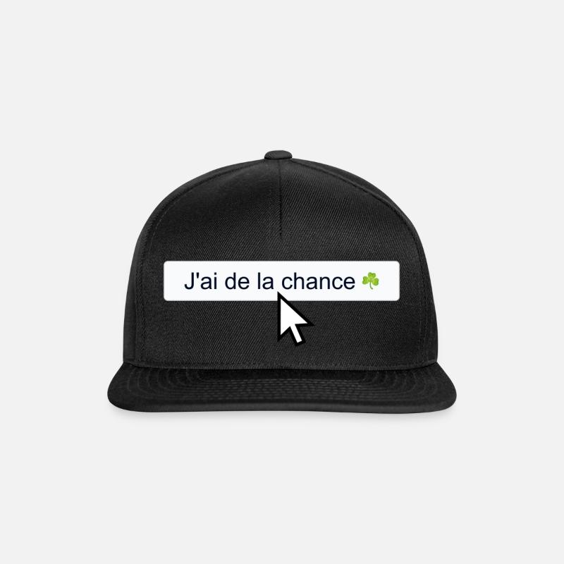 J'ai de la chance ☘️ - Casquette snapback - noir/noir