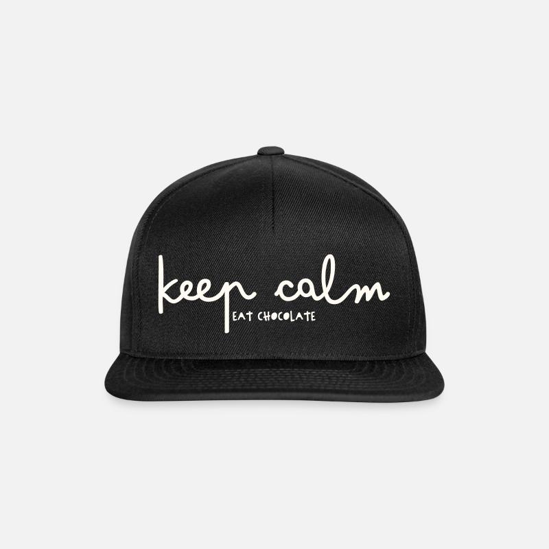 KEEP CALM - EAT CHOCOLATE - Snapback Cap - black/black