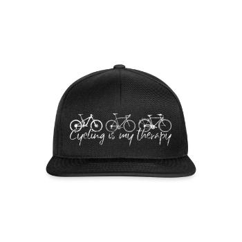 Cycling Cycling is my therapy - Snapback Cap - black/black - Front