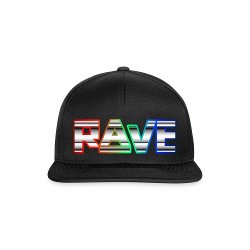 Rave Neon Rainbow Psy Text Techno Family - Snapback Cap