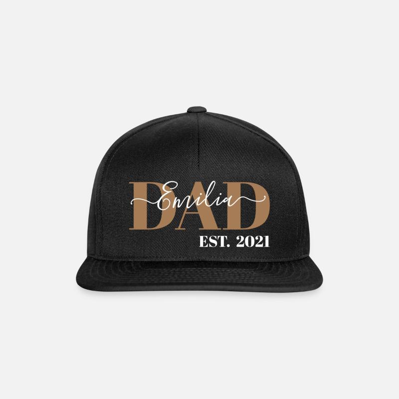 EMILIA - DAD EST. 2021 - DADDY SINCE 2021 - BABY - Snapback Cap - Schwarz/Schwarz