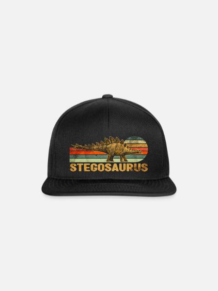 Stegosaurus - Snapback Cap - Schwarz/Schwarz