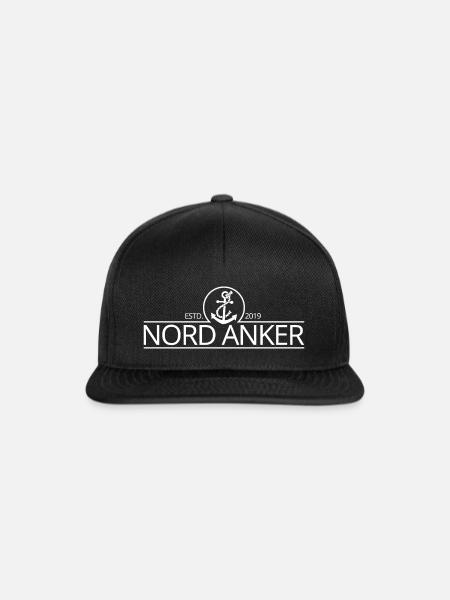 Nordanker (weiss) - Snapback Cap - Schwarz/Schwarz