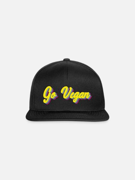 Go Vegan - Snapback Cap - Schwarz/Schwarz