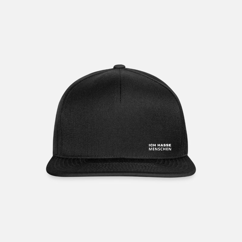 Ich hasse Menschen - Snapback Cap - Schwarz/Schwarz