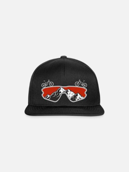 Mountainbike Brille Bergansicht - Snapback Cap - Schwarz/Schwarz