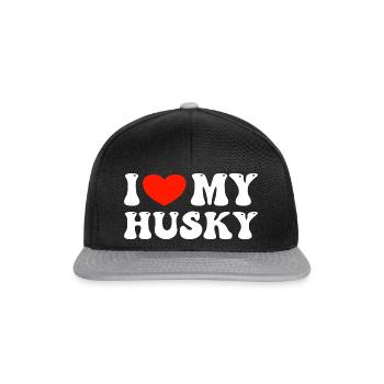 I Love My Husky - Snapback Cap - black/grey - Front