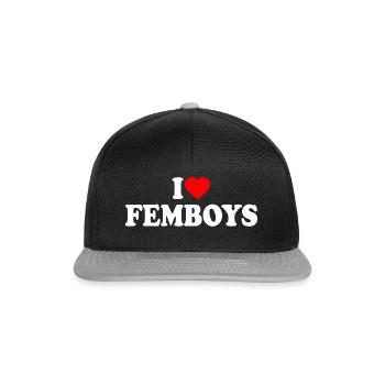 I love femboys - Snapback Cap - Schwarz/Grau - Vorne