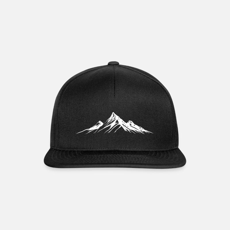 Winterspiele, Alpen Berge - Snapback Cap - Schwarz/Schwarz
