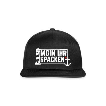 MOIN IHR SPACKEN - Ostseeliebe - Snapback Cap - Schwarz/Schwarz - Vorne