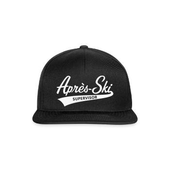 Après-Ski – Supervisor (Schriftzug Apres Ski / W) - Snapback Cap - Schwarz/Schwarz - Vorne