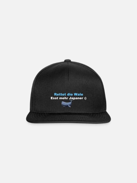 Rettet die Wale - Snapback Cap - Schwarz/Schwarz
