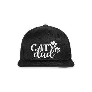 Cat Dad - Mignon Pattes Cat Lover Papa Propriétaire de Chat - Casquette snapback - noir/noir - Devant