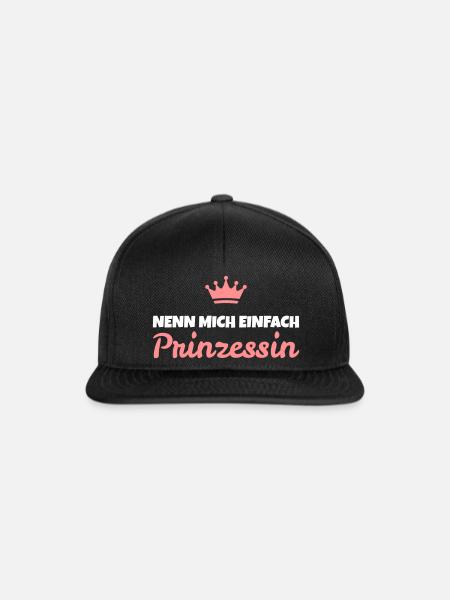 Lustiger Spruch: Nenn mich einfach Prinzessin - Snapback Cap - Schwarz/Schwarz