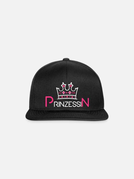 Ich bin eine Prinzessin, Princess - Snapback Cap - Schwarz/Schwarz
