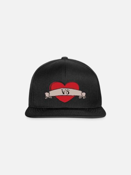Ich liebe V8! - Snapback Cap - Schwarz/Schwarz