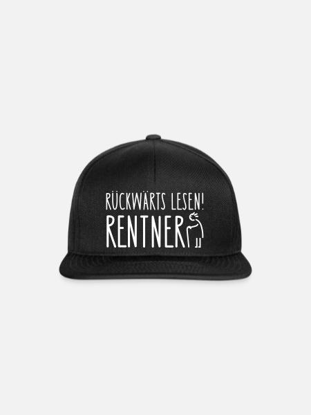 Rentner Lesen - Snapback Cap - Schwarz/Schwarz