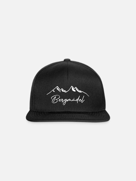Bergmädel - Frauenpower - Wandern - Berge - - Snapback Cap - Schwarz/Schwarz