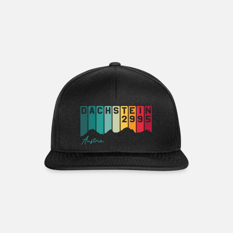 Dachstein Austria Schladming Steiermark Retro Berg - Snapback Cap - Schwarz/Schwarz