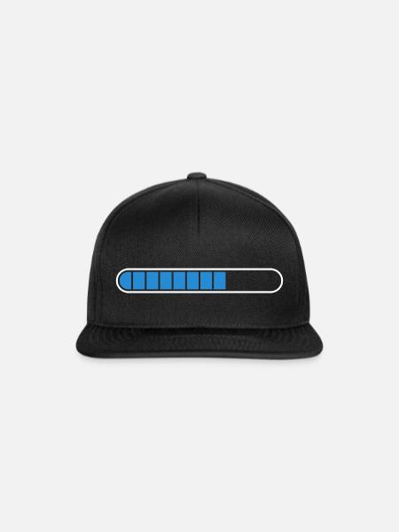 Ladebalken PC Icon Symbol - Snapback Cap - Schwarz/Schwarz