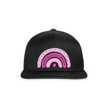 Arc-en-ciel rose avec cœur - Casquette snapback - noir/noir - Devant