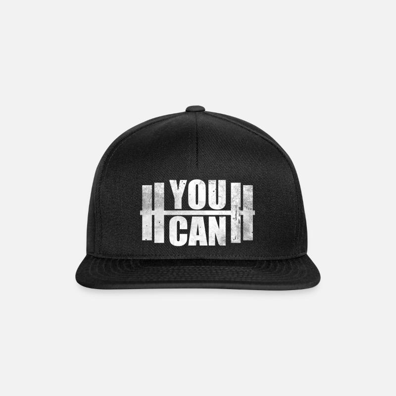 You Can Muscle Shirt Gift GYM Dumbbells - Snapback Cap - black/black