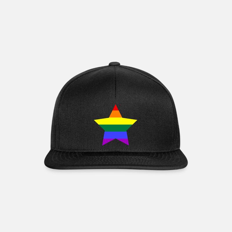 Rainbow star - Snapback Cap - black/black