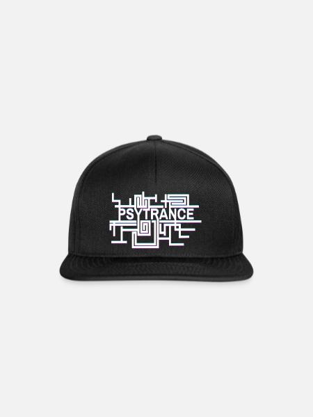 Psytrance Optik - Snapback Cap - Schwarz/Schwarz