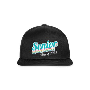 Cadeau de fête de remise des diplômes rétro de la classe senior de 2023 - Casquette snapback - noir/noir - Devant
