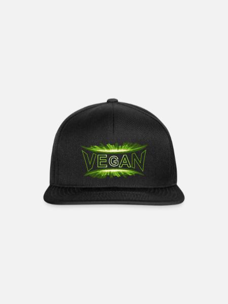 VEGAN-dynamic-style-green - Snapback Cap - Schwarz/Schwarz