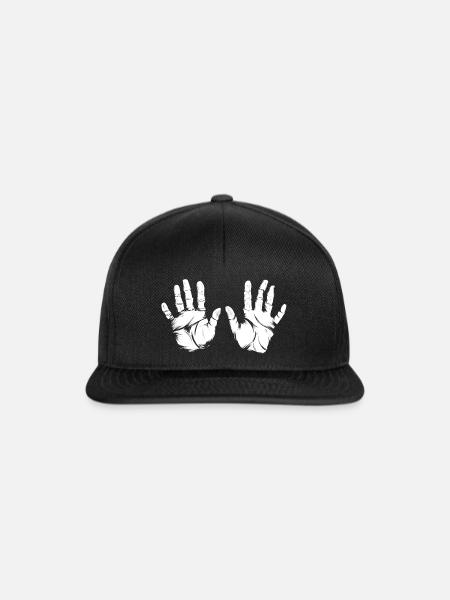 Handabdrücke - Snapback Cap - Schwarz/Schwarz
