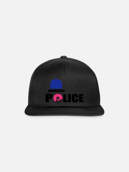 Polizei d - Snapback Cap - Schwarz/Schwarz