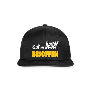 Gut Besoffen Alkohol - Snapback Cap - Schwarz/Schwarz - Vorne