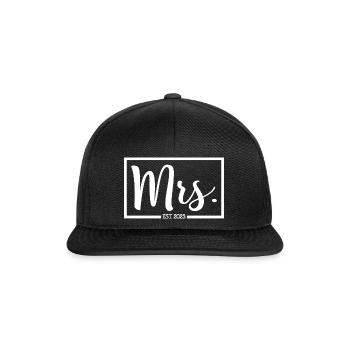 Mrs. Est. 2023 Engagement Bridal Shower Wedding - Snapback Cap - black/black - Front