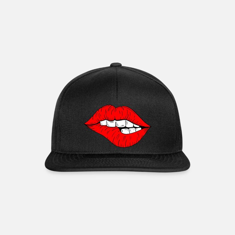 Lip Bite - Snapback Cap - black/black